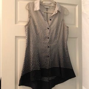 Pokadot ombre sleeveless blouse